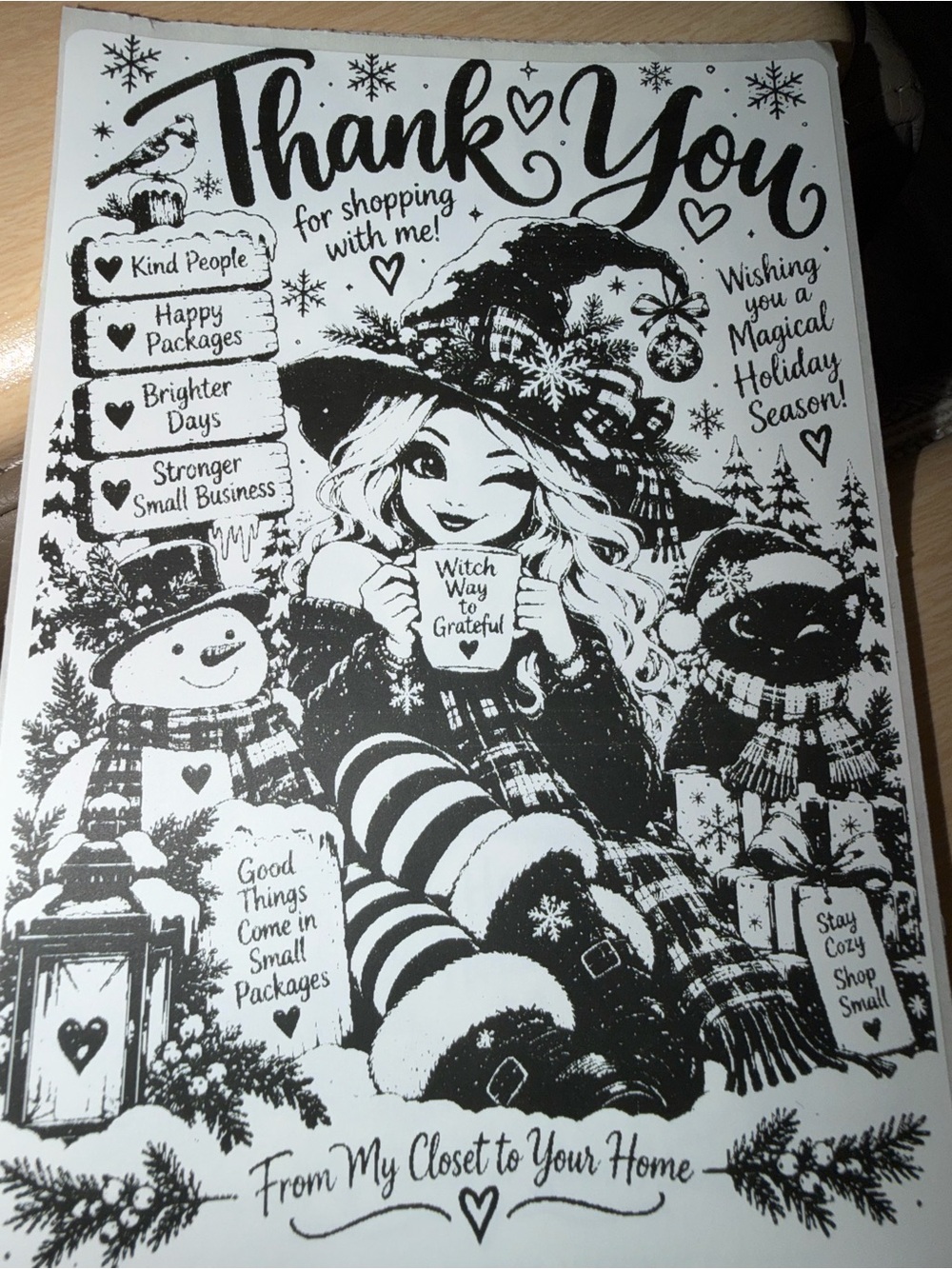 Thank You Witch Holiday 50 count sticker